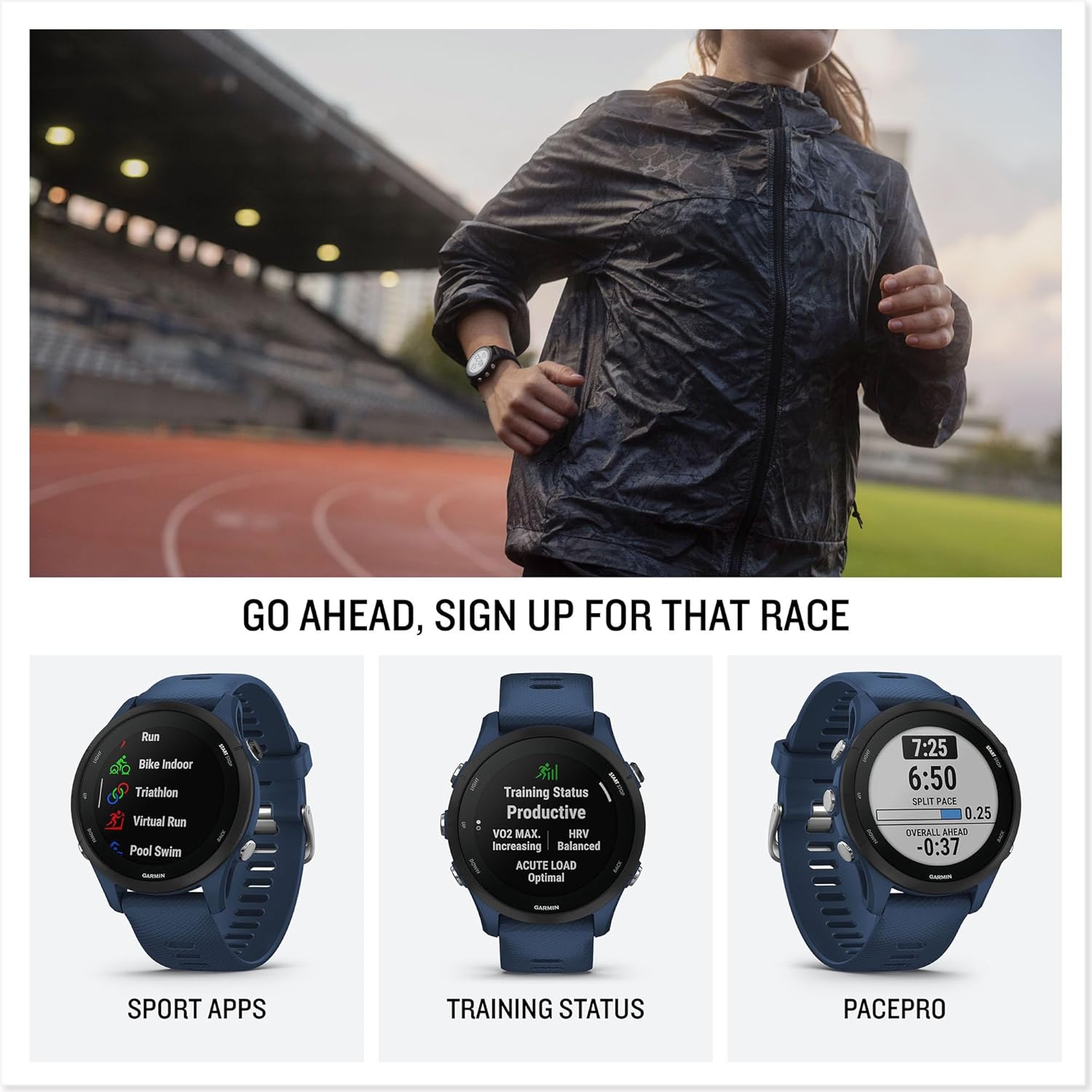 Smartwatch Garmin Forerunner 255 | Grigio ardesia | Smartwatch GPS per la corsa leggero e facile da usare | Durata della batteria fino a 14 giorni
