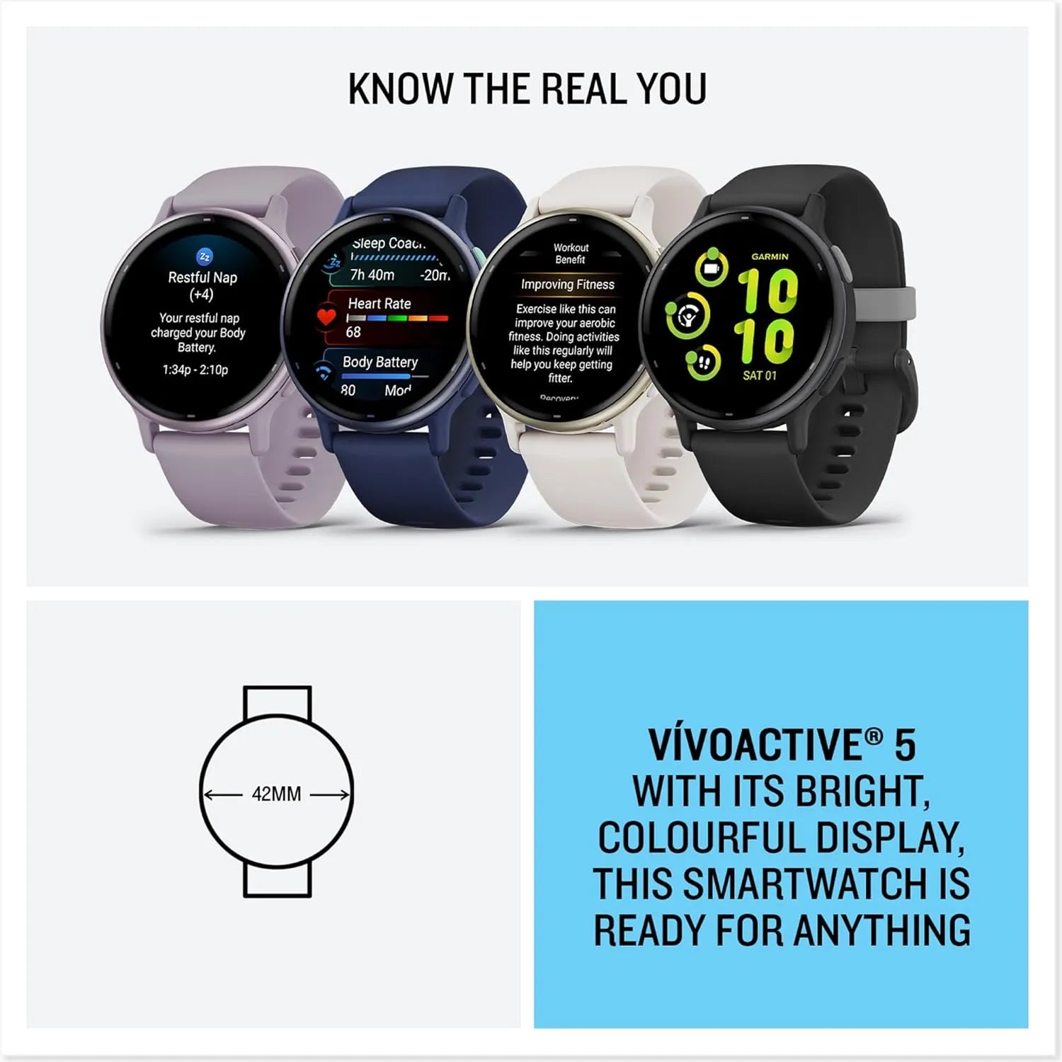 Garmin vívoactive 5 | Smartwatch GPS AMOLED | Durata della batteria di 11 giorni | Nero