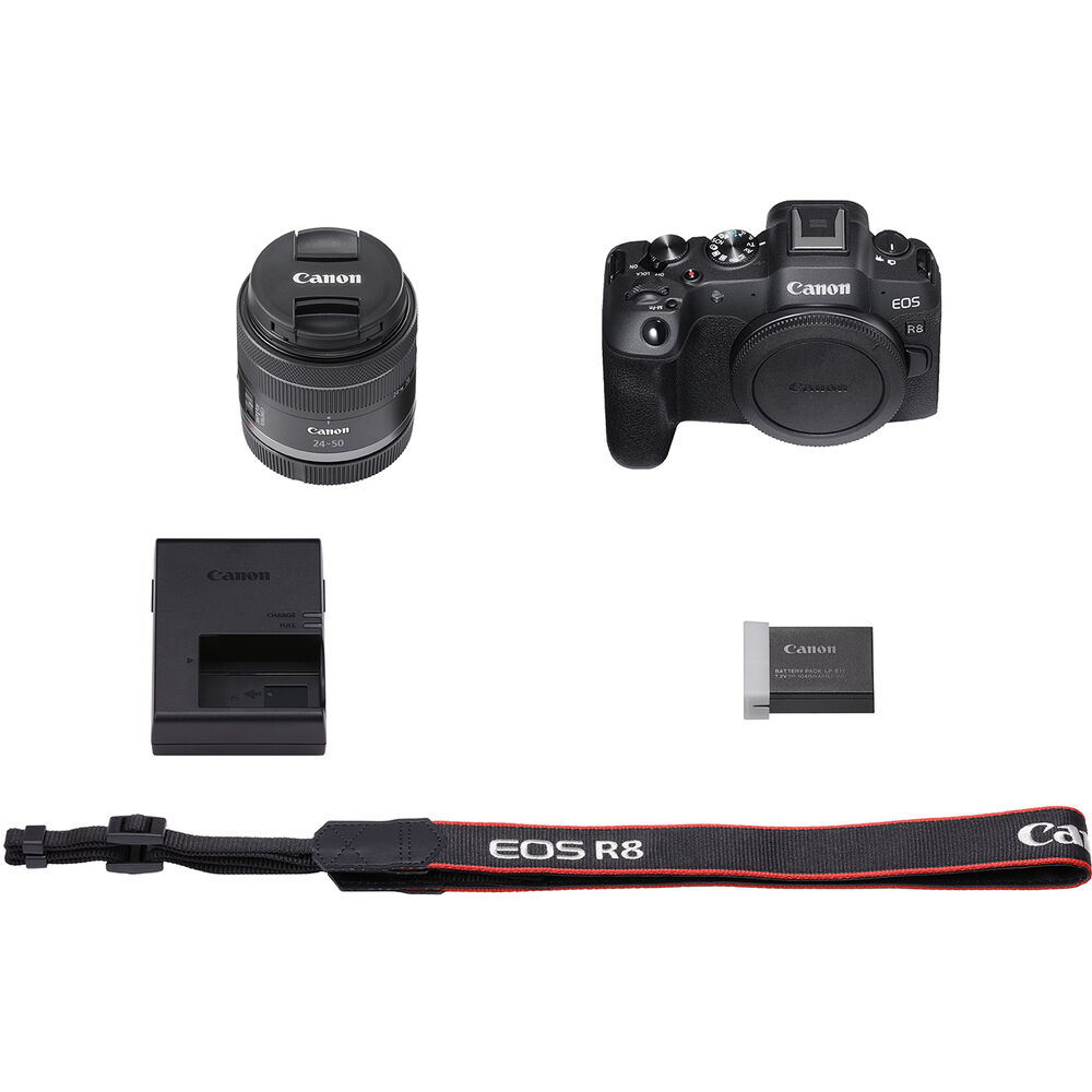 Kit fotocamera digitale mirrorless Canon EOS R8 + obiettivo RF 24-50mm f/4.5-6.3 IS STM